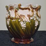 Majolica slip pot cover, height 20cm