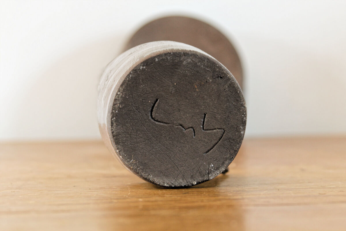 Duo of terracotta ramekins "hen" signed