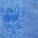 Nappe damassée en lin blanc-bleu