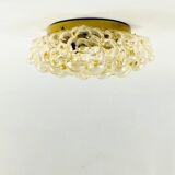 Large Amber Bubble Glass Ceiling Light/Flush Mount by Helena Tynell for Limburg, Germany, 1960s