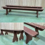 Pair of 1930s farm table benches