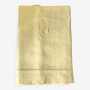 Old Sheet In Pure Fresh Butter Yellow Linen