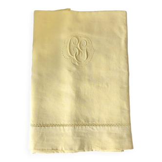 Old Sheet In Pure Fresh Butter Yellow Linen