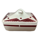 Burgundy geometric patterned catchall tray