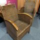 Pair of colonial wicker armchairs