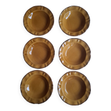 6 ochre deep plates from the Faïencerie de Haute Provence.