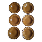 6 assiettes creuses ocres Faïencerie de Haute Provence