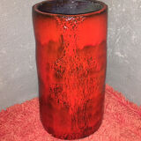 Red ceramic vase