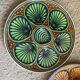 Set of 6 ceramic oyster plates