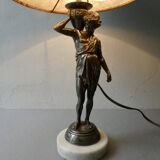 Neoclassical lamp, Greek man statuette, ephebe