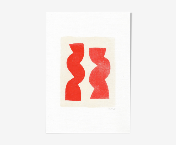 Peinture sur papier • M717 • signée Eawy