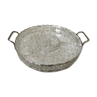 Silver metal aperitif tray circa 1950