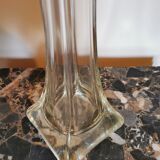 Art deco soliflore vase in transparent glass