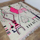 Handmade wool Berber rug 266 X 242 CM