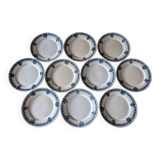Lot 10 assiettes plates anciennes Badonviller modèle Jeanne