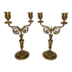 Pair of two-light candelabra in bronze, Napoleon III, late 19th century.