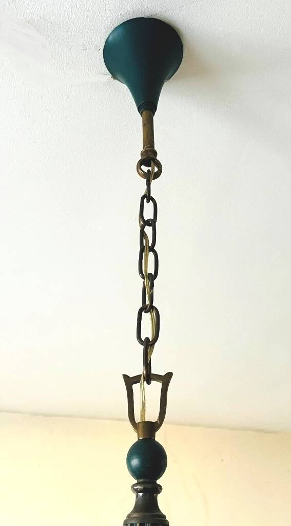 Vintage neoclassical style column chandelier 50s