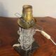 Lampe art déco marbre et verre avec globe strié