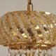 Vintage Gold Metal 5-Light Chandelier – Crystal Beads & Glass Prisms