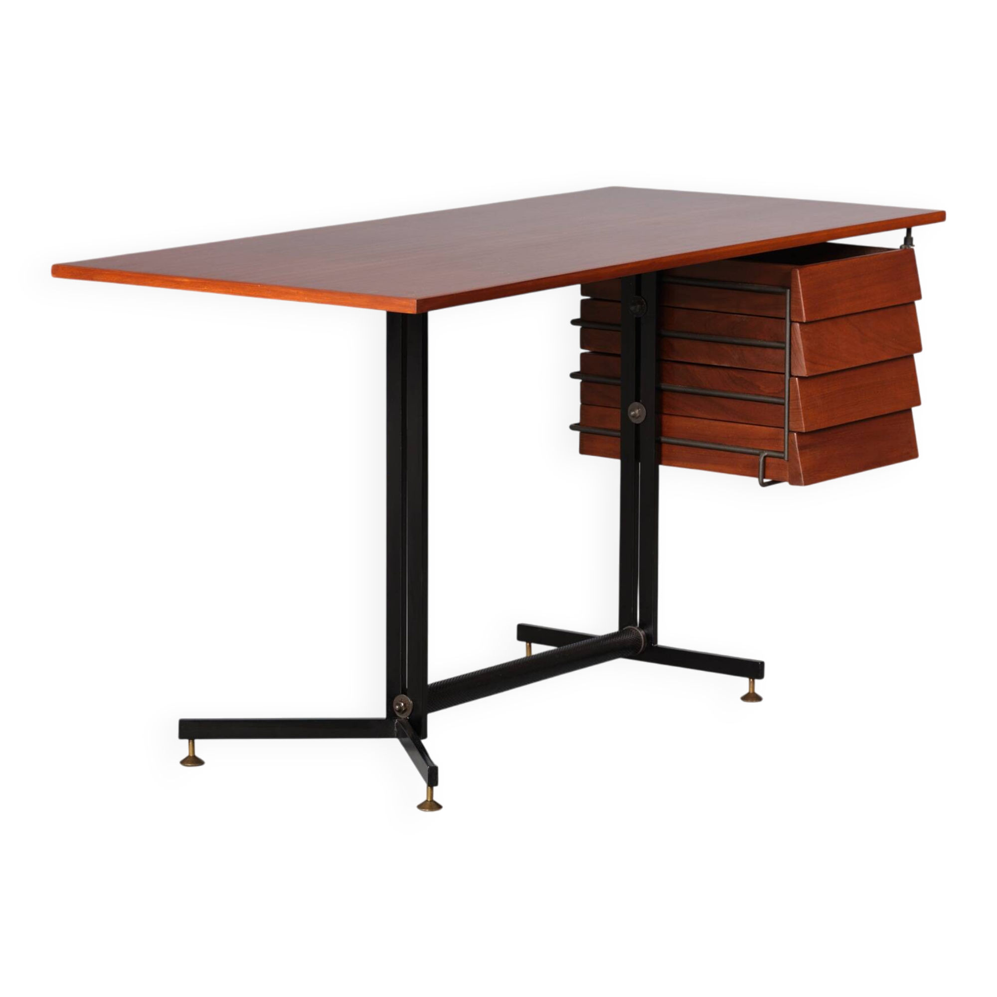 1950's Italian Mid Century Modern Teak Desk Table