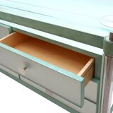 Storage furniture in glass and stainless steel 1988 copper