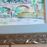 Fraye André Watercolour Notre Dame de Paris View from the Quays of the Seine XXth