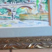 Fraye André Watercolour Notre Dame de Paris View from the Quays of the Seine XXth
