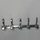 Aluminum vintage wall coat rack with 5 hooks, 1950s