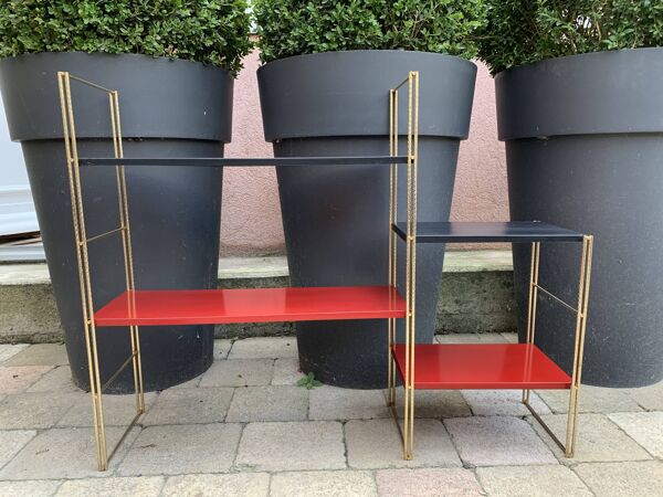 Étagère string noir et rouge, 1960