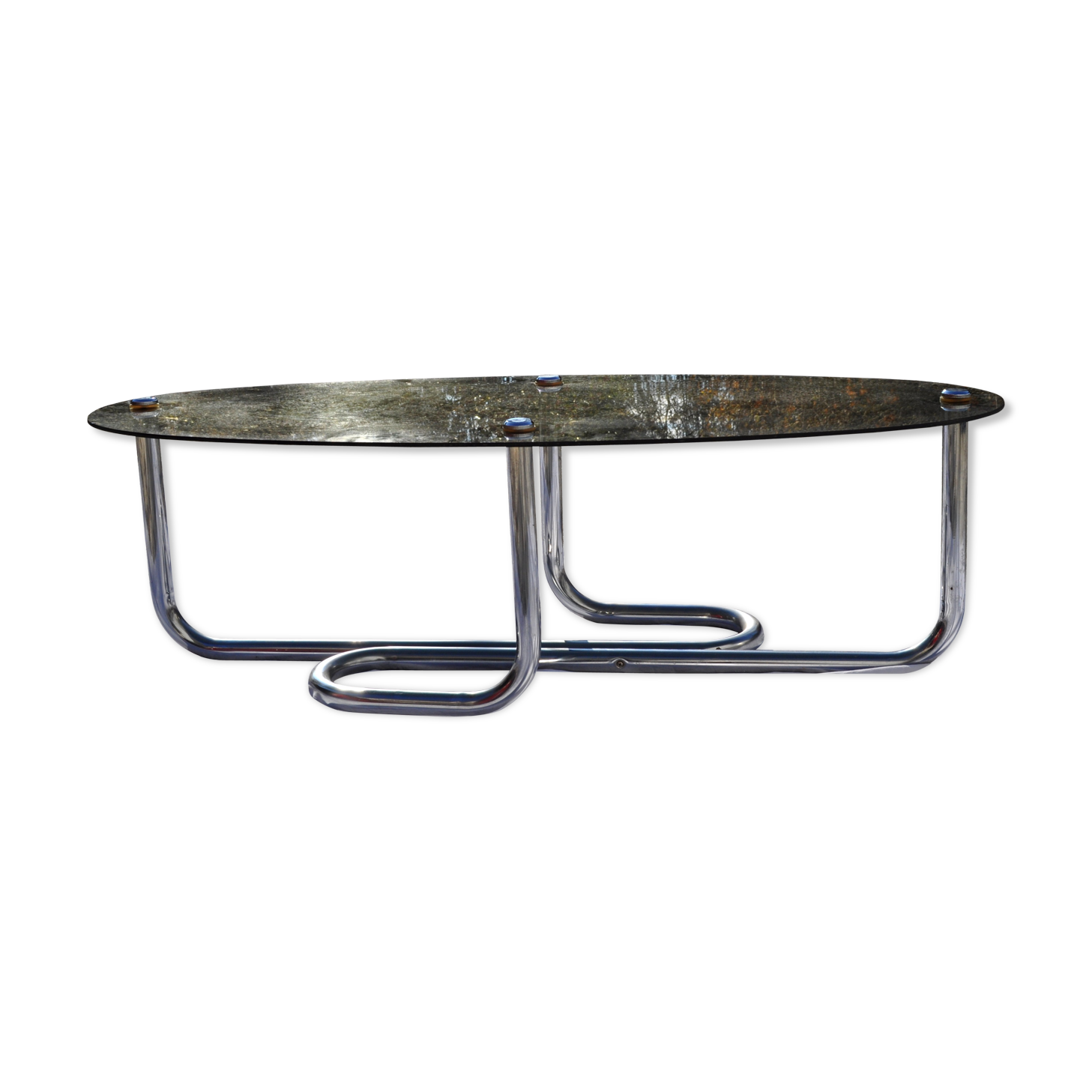 Table 70s glass/chrome