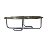 Table 70's verre chrome