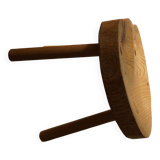 Tripod stool in solid pine, by a Swedish cabinetmaker, mid-century, around the 1960s.