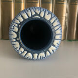 Vase craquelé roud blue