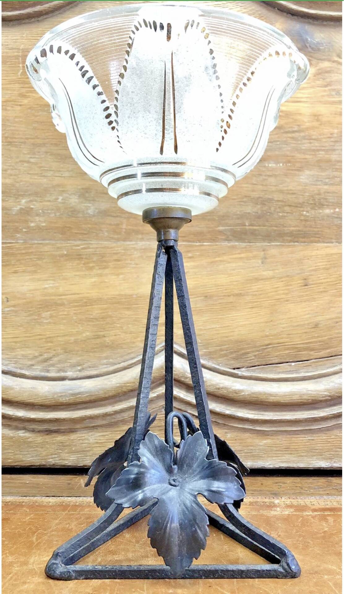 Old small Art Deco lamp 1930 golden basin Ezan one