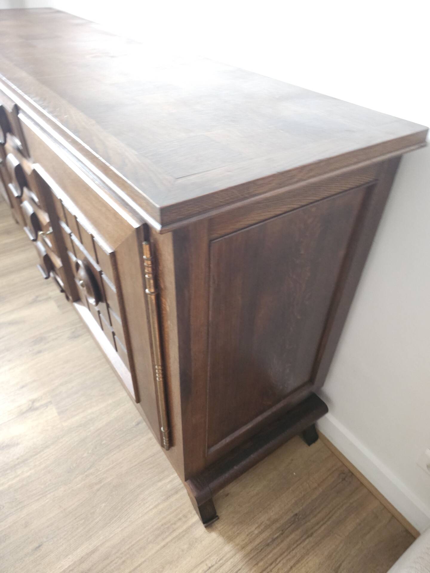 1940s Solid French Oak Sideboard — In the style of Charles Dudouyt