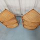 Pair corner shelves bamboo and braided rattan angle bedside tables shelf