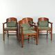 Set of 4 Art Nouveau/Jugendstil dining chairs with suede upholstery