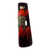 Grand vase vintage Fat lava et émaux H40cm