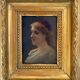 Portrait table ec. Pre-Raphaelic signed E.M.P. XIX° century + frame
