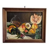 Original still life canvas painting signed