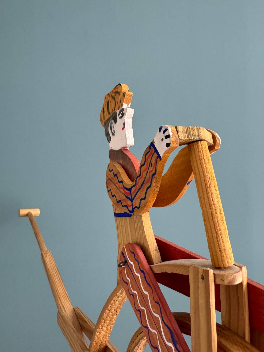 Old painted wooden push toy, circa 1930