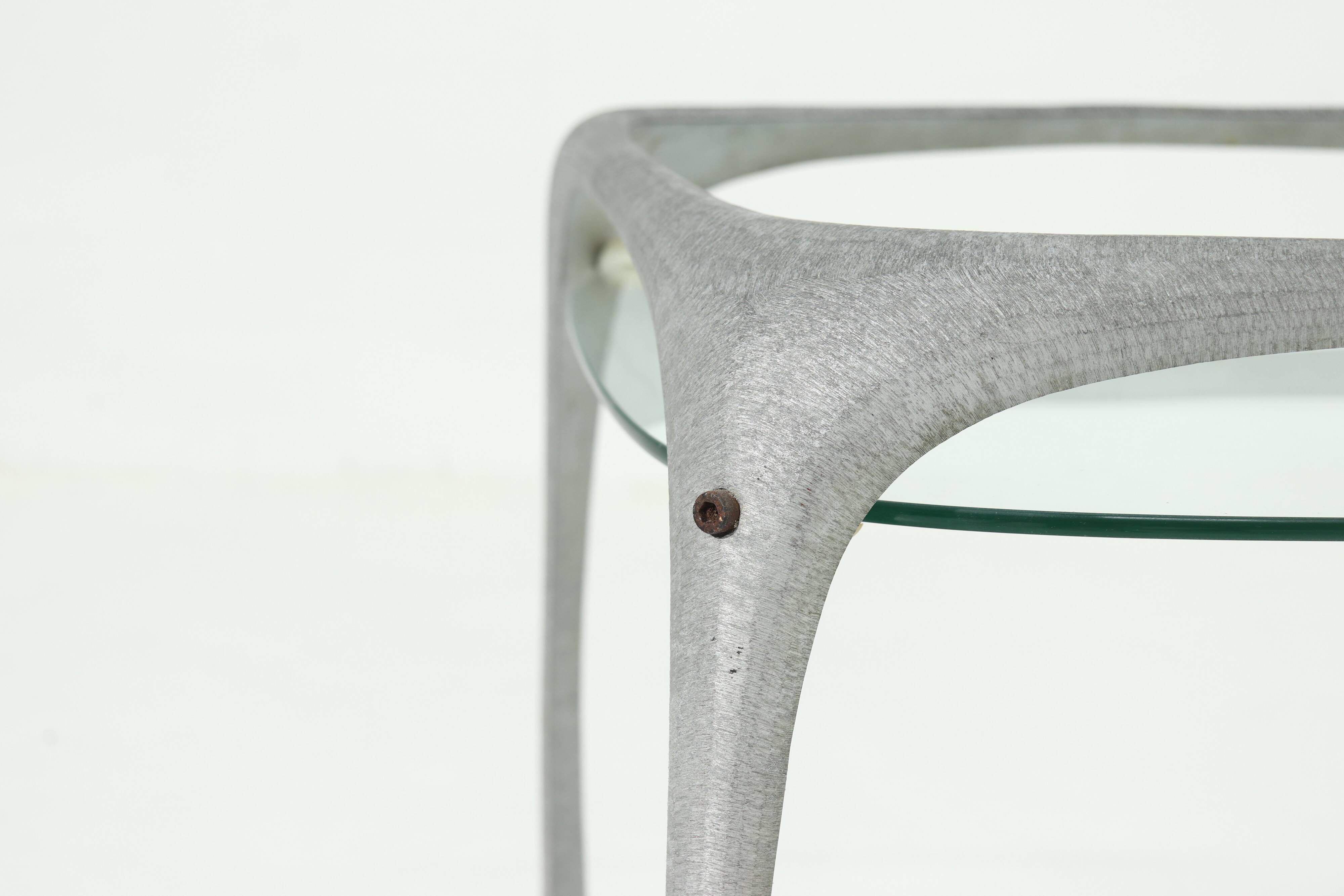 Italian Cast Aluminium Cube Bar Trolley by Lorenzo Burchiellaro 1970s