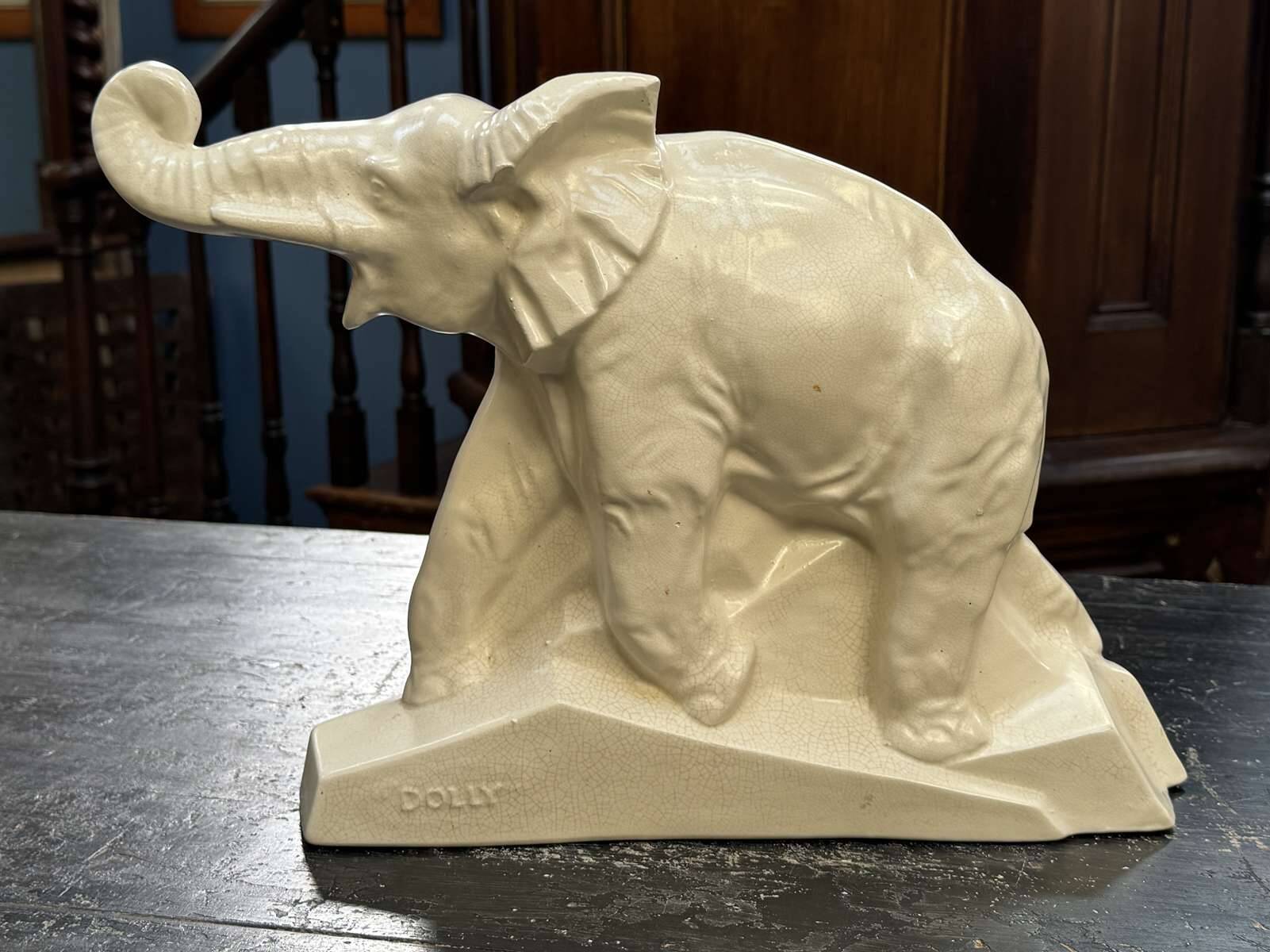 Large Art Deco ceramic elephant - Dolly made by Le Jan
