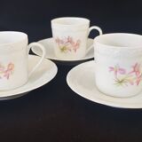 Set of six coffee cups and saucers, Limoges, Goumot Labesse