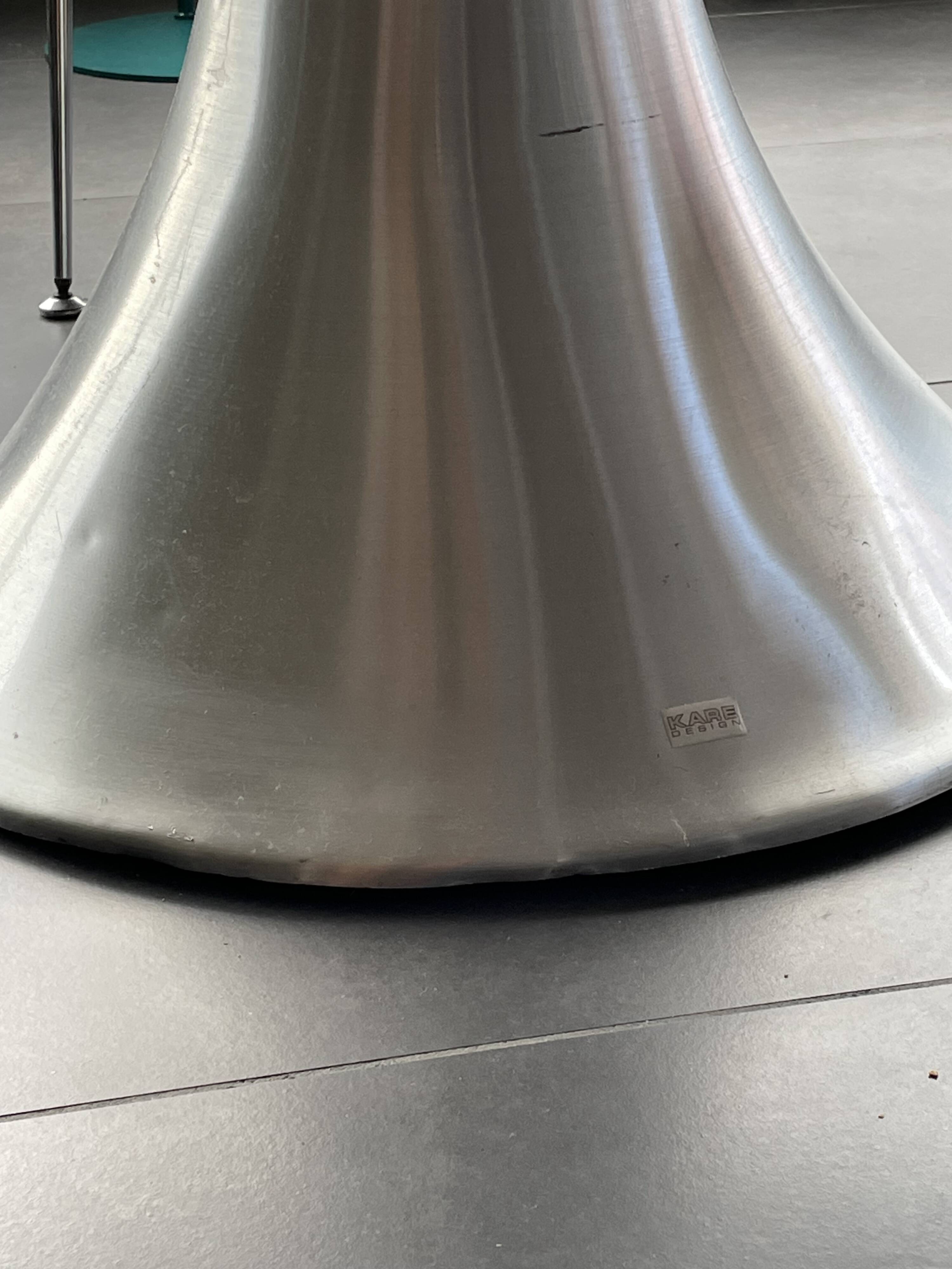 Round black top table with metal legs KARE design