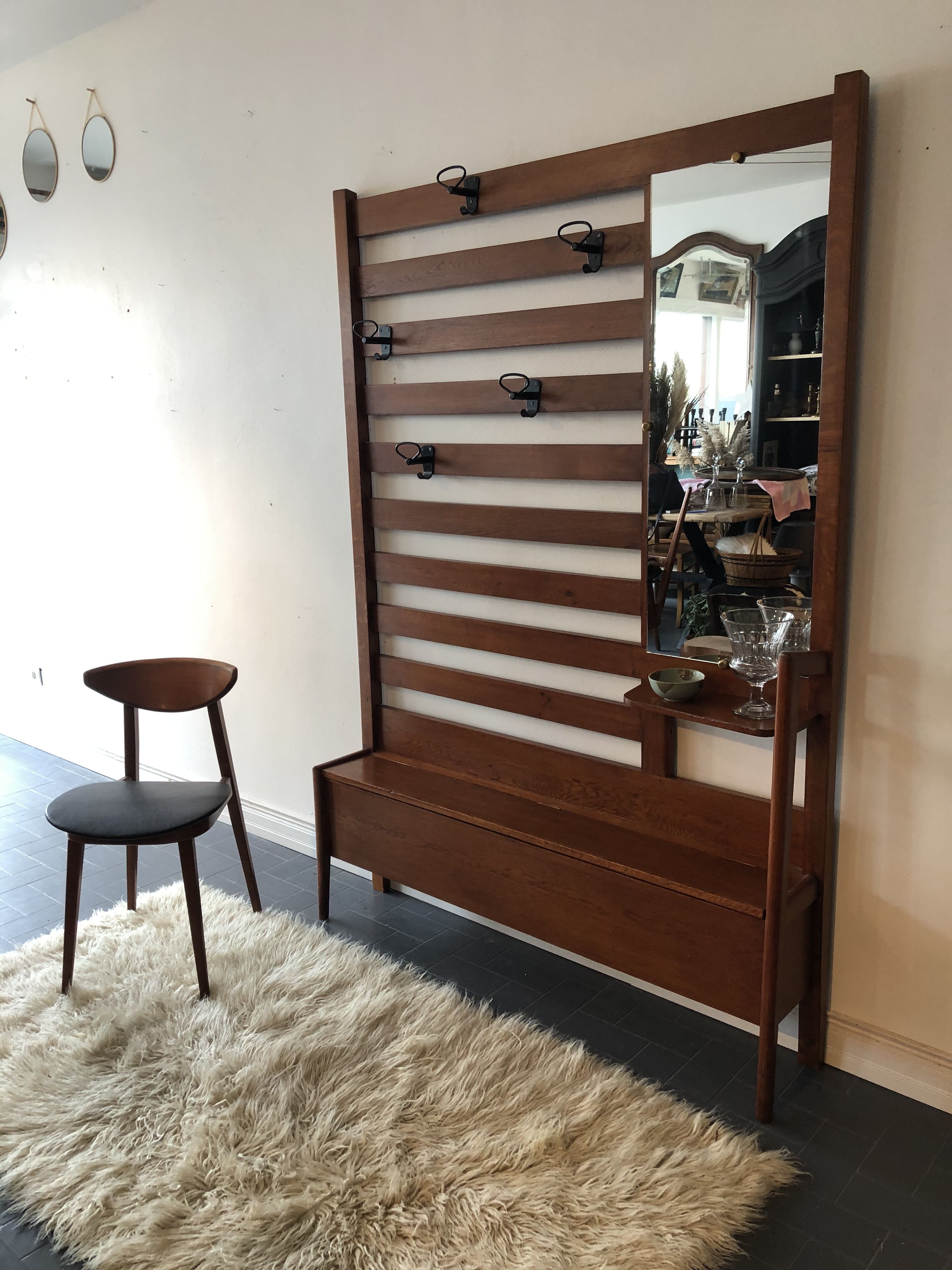 Vestiaire style scandinave, meuble d’entrée vintage