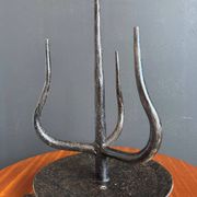 Brutalist wrought iron candlestick holder