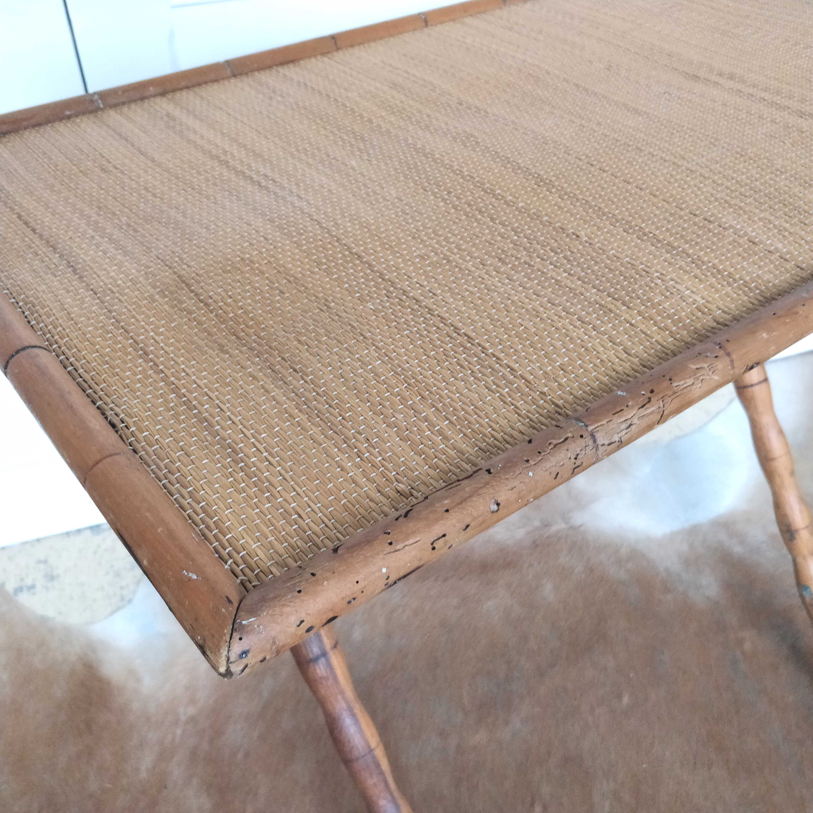 Napoleon III folding table in bamboo wood