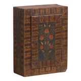 Antique wall cabinet painted with floral motifs (c.1850) #8
