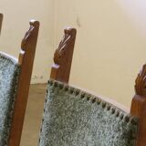 Vintage 1950s signature, solid oak dining throne chairs, Danish craftsmanship